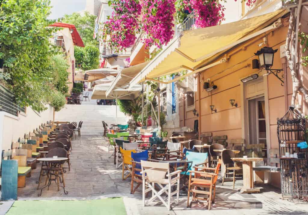 A cafe in Plaka, Athens, Greece